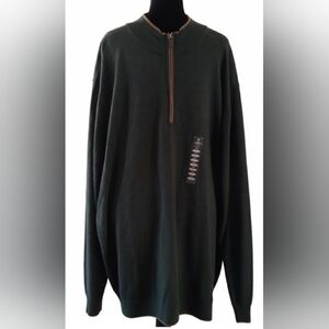 Quarter Zip 3XT Knit Olive Sporty Merino Wool Preppy Grandpa Sweater New